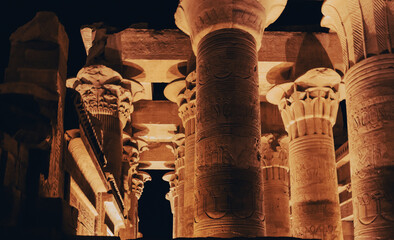 Double Temple of Kom Ombo at night