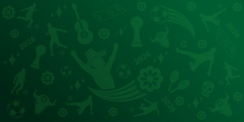 Creative template design for World Cup America, canada, Mexico 2026, Football Background for banner, card, website, vector illustration.