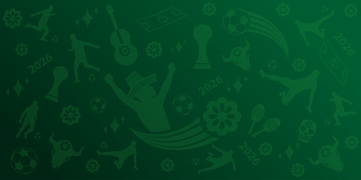 Creative template design for World Cup America, canada, Mexico 2026, Football Background for banner, card, website, vector illustration.
