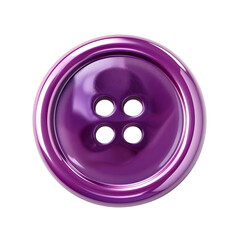 Shiny Purple Button with Four Holes - Glossy Round Sewing Accessory, Perfect for Clothing, Crafts, and Decorative Projects.