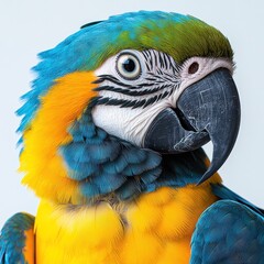 Fototapeta premium Closeup of vibrant macaw showcasing its colors