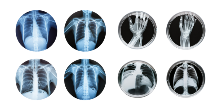 Collection of X-ray Images for Medical Use, PNG collection, set bundle, isolate on transparent or white background