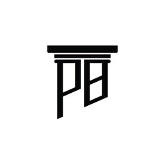 PB monogram logo design letter text name symbol monochrome logotype alphabet character simple logo