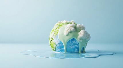 Melting Earth Concept Symbolizing Climate Change and Global Warming