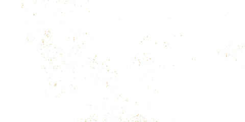 Abstract doted and confetti golden glitter and zigzag ribbon particles splatter on transparent background. Luxury golden glitter confetti that floats down falling bokeh celebration background.