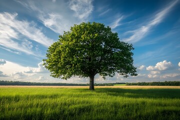 tree on a field, Generative AI