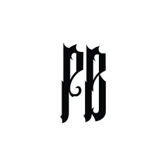 PB monogram logo design letter text name symbol monochrome logotype alphabet character simple logo