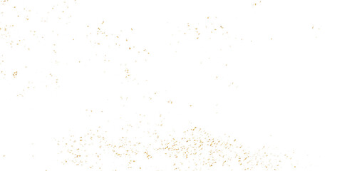 Abstract doted and confetti golden glitter and zigzag ribbon particles splatter on transparent background. Luxury golden glitter confetti that floats down falling bokeh celebration background.