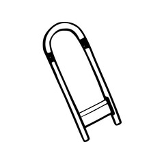 a black and white drawing of a metal bar
