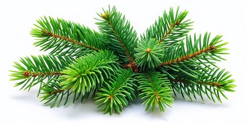 Obraz premium Majestic Evergreen Spruce Tree Isolated on White Background - Perfect for Christmas Cards & Winter Designs