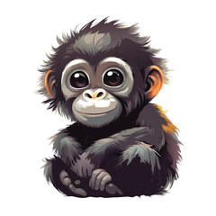 baby gorilla clipart isolated vector llustration 