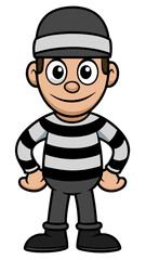 Obraz premium burglar isolated black outline vector illustration, transparent background