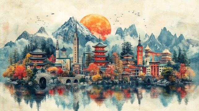 A detailed illustration of cultural exploration