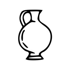 a line art drawing of a minimalist vase in cartoon style