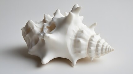 Stunning White Seashell Closeup Minimalist Photography