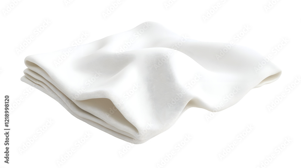 Aufkleber soft white fabric waves with minimal design for premium luxury background isolated on transparent or