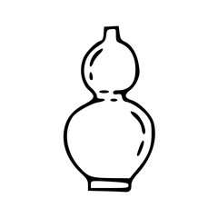 a line art drawing of a minimalist vase in cartoon style