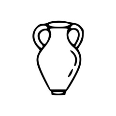 a line art drawing of a minimalist vase in cartoon style