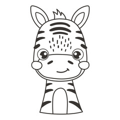 Safari zebra animal isolated, tropical animal, kids illustration, cartoon vector