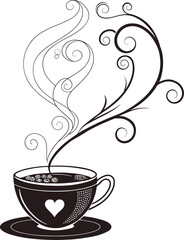 cup of coffee with beans