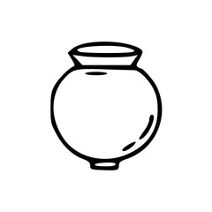 a line art drawing of a minimalist vase in cartoon style