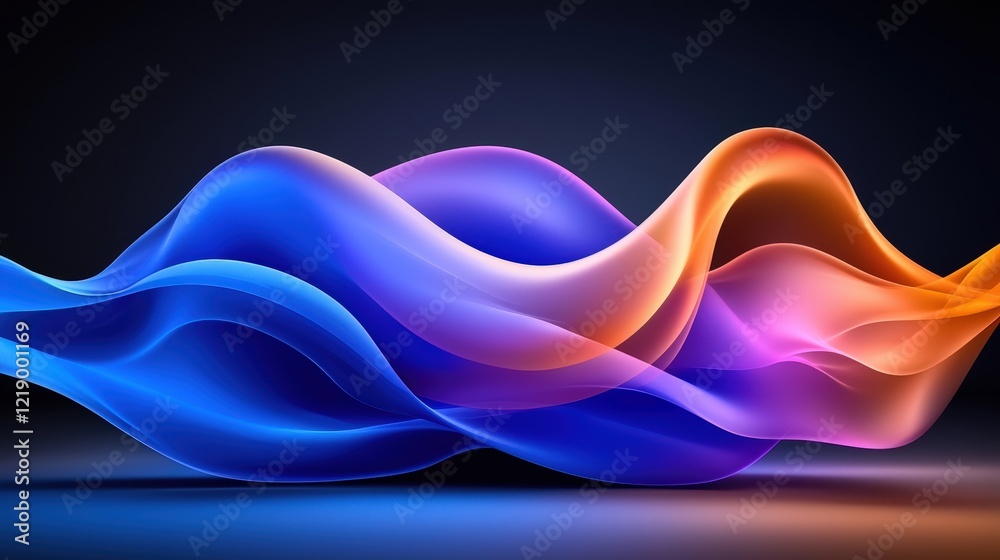Poster abstract background featuring colorful waves and smooth flowing patterns in a vibrant design