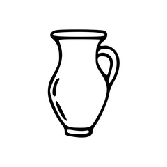 a line art drawing of a minimalist vase in cartoon style