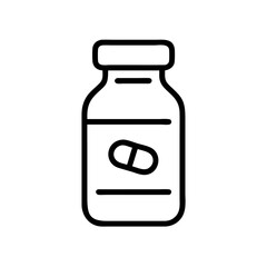 Obraz premium Black vector icon of a bottle of vitamins for healthcare and nutrition