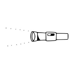 a line art drawing of a flashlight