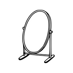 a line drawing of a mirror