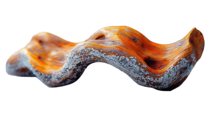 Weathered wood art piece isolated on black, suitable for furniture design