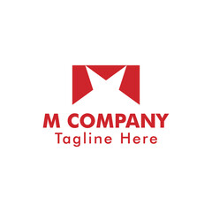 Letter M logo concept. creative M logo in red. good for corporate identity. isolated on white background