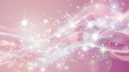 light pink background with sparkling stars and white circles, creating an atmosphere of dreamy romance and warmth. The light purple color tone adds softness to the overall design.