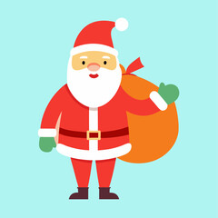 santa claus with christmas tree vector Illustrator Artwork