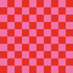 Retro geometrical checkered seamless pattern with colorful squares. Love Valentine's Day romantic background