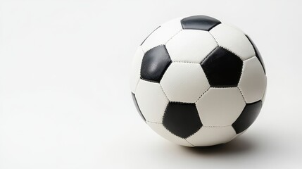 Obraz premium A close-up of a soccer ball and referee whistle on a white isolated background