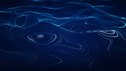 Abstract Cyber Big Data Flow Particles. Big Data Flow And Artificial Intelligenc.