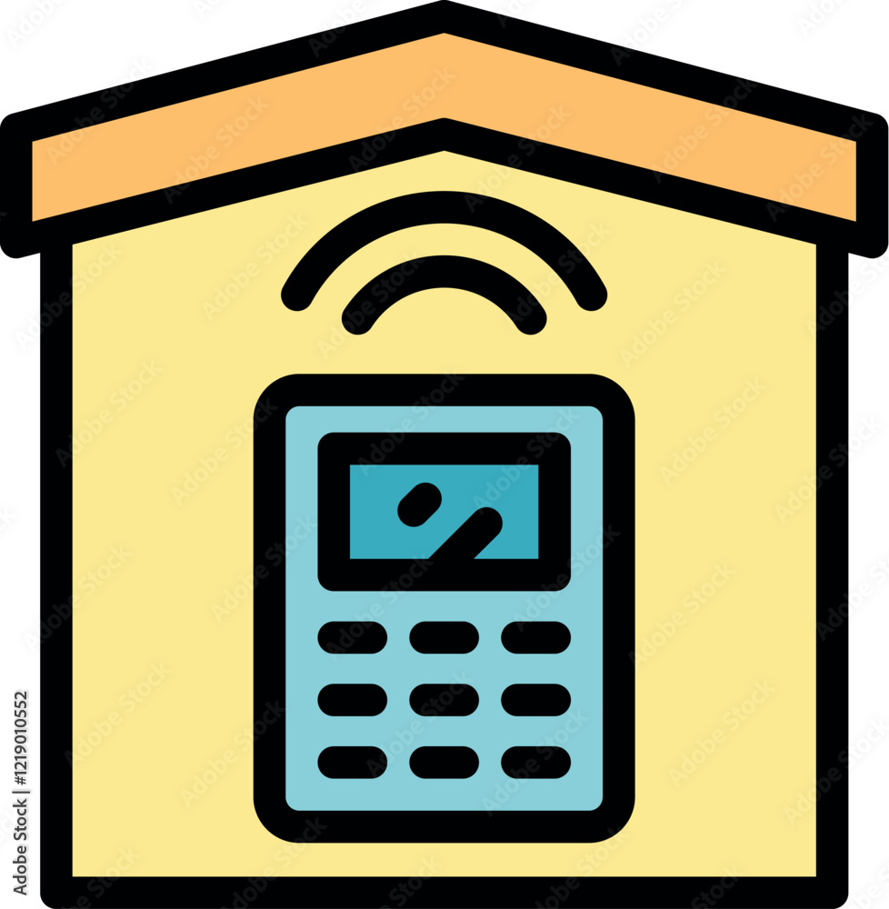 Poster wireless technology connecting control panel to smart home automation system, offering convenient an