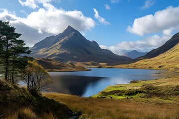 lake and mountains, Generative AI