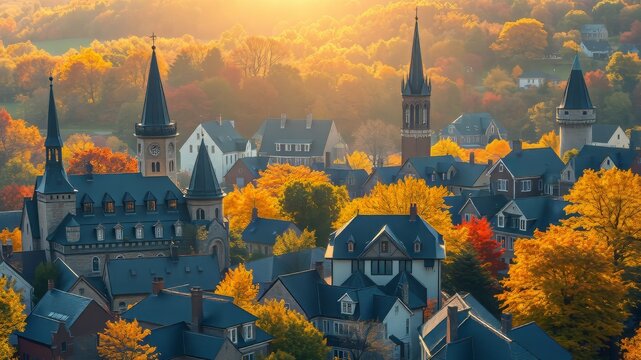 Autumnal Framingham: Medieval Charm, Picturesque Morning