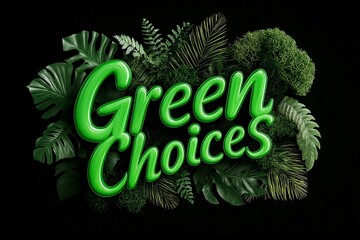 Environmental initiative promoting sustainable living and eco-friendly choices through vibrant green visuals and plant-inspired design
