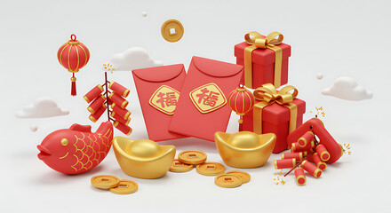 3d Chinese new year banner design