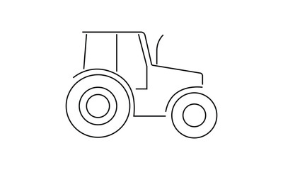 Tractor outline icon isolated on transparent background flat vector illustration. EPS 10
