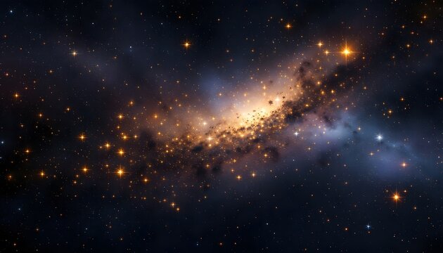  a hyper-realistic image of a dense cluster of stars in deep space, captured as though seen through a powerful telescope. The stars should vary in color&mdash;some golden, some white, and others wi