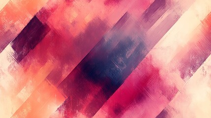 Naklejka premium Abstract diagonal brushstrokes, red, orange, purple hues, textured background, ideal for website banners