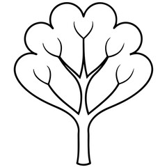 Minimal Line Art of a Tree of Love