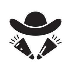  Hats and Noisemaker vector, silhouette, illustration