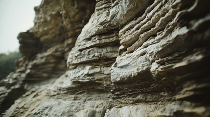 Stunning canyon view of layered sedimentary rocks, fossils, and eroded geological structures
