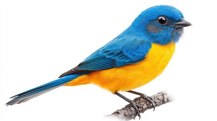 Obraz premium A blue and yellow bird