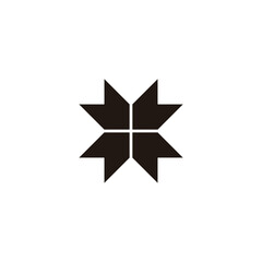 Obraz premium Window, ribbons geometric symbol simple logo vector
